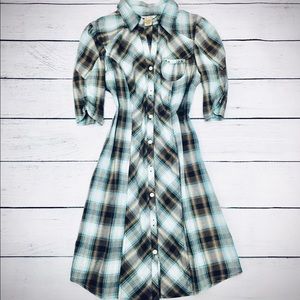 Arizona Jeans Gingham Cotton Shirt Dress S